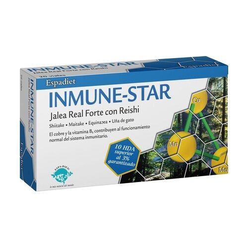 INMUNE-STAR Jalea Real Forte con Reishi,Shiitake,Maitake,Equinacea...20  viales